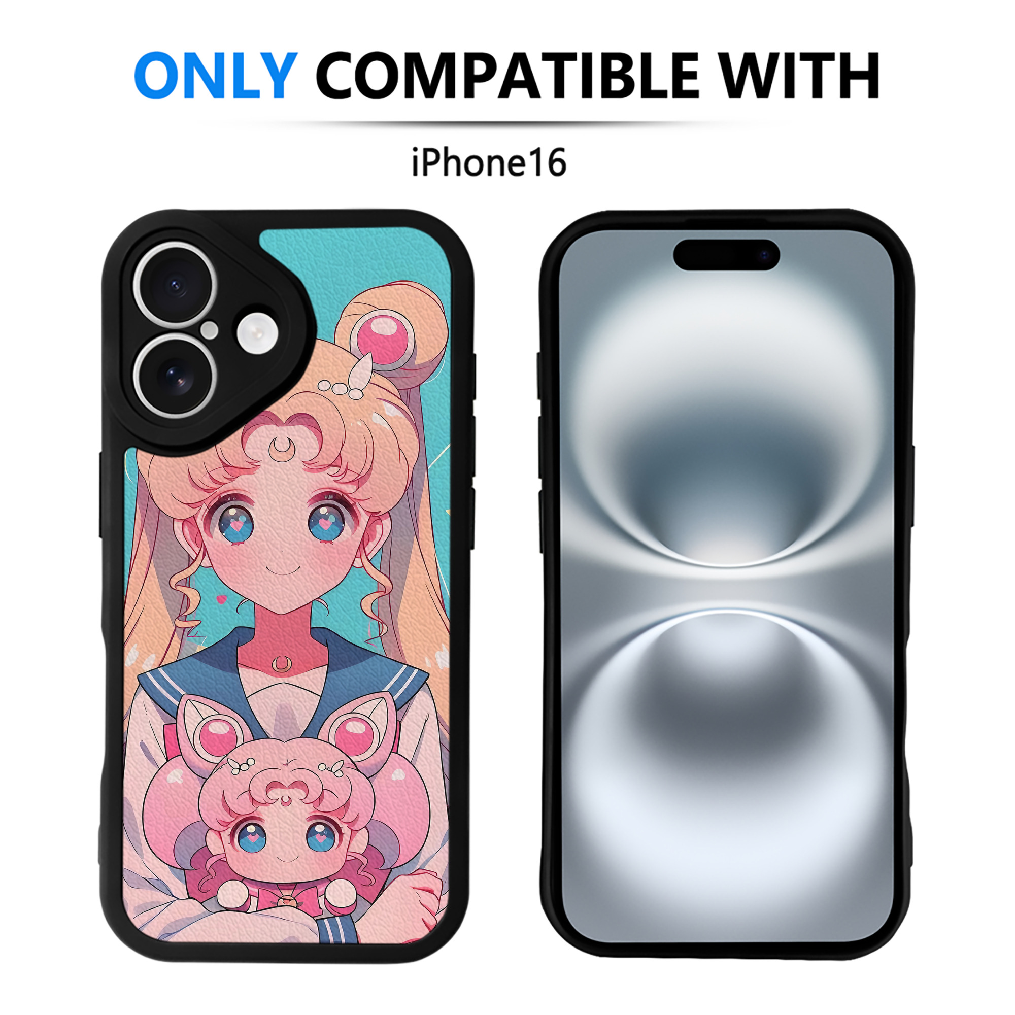 （画像用） 美少女戦士セーラームーン Sailor Moon 【iPhone 16シリーズ対応】シリコンスマホケース（レザー調） 材質：シリコン